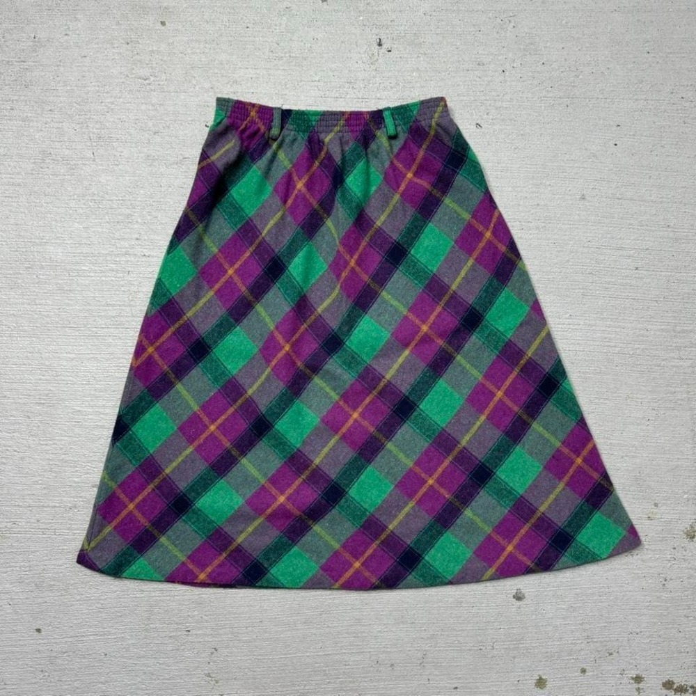 Vintage TAKE 1‎ Plaid Wool Blend Skirt S/M Womens